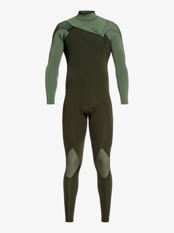 quiksilver, 3/2mm Highline Ltd Monochrome - Chest Zip Wetsuit for Men, DARK IVY/ SHADE OLIVE (xccg) 0 3/2mm Highline Ltd Monochrome - Chest Zip Wetsuit for Men Brown EQYW103075 Quiksilver