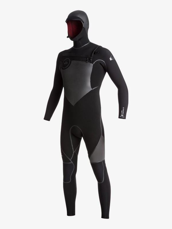 quiksilver, 5/4/3mm Syncro Plus - Hooded Chest Zip GBS Wetsuit for Men, BLACK/ BLACK/ JET BLACK (xkkk) 0 5/4/3mm Syncro Plus - Hooded Chest Zip GBS Wetsuit for Men EQYW203004 Quiksilver