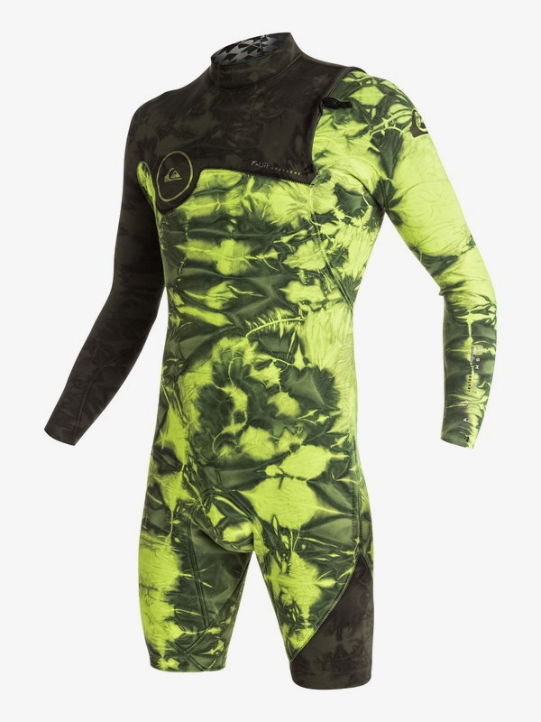 quiksilver, Highline Zipperless 2/2mm - Zipperless Long Sleeve Springsuit, GREEN FLASH (gjs0) 0 Highline Zipperless 2/2mm - Zipperless Long Sleeve Springsuit Green EQYW403001 Quiksilver