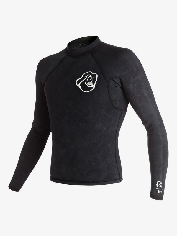 quiksilver, 1mm High Dye - Long Sleeve Neoprene Top for Men, BLACK (kvj0) 0 1mm High Dye - Long Sleeve Neoprene Top for Men Black EQYW803006 Quiksilver