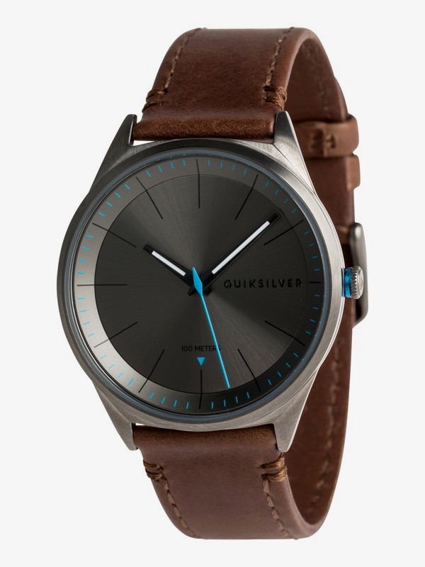 quiksilver, Bienville Leather - Analoge Uhr für Männer, GUN/ GUN/ BROWN (xkkc) 0 Bienville Leather - Analoge Uhr für Männer Schwarz EQYWA03014 Quiksilver
