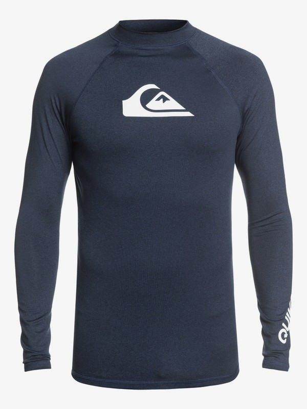quiksilver, All Time - Long Sleeve UPF 50 Rash Vest for Men, MOONLIT OCEAN HEATHER (bykh) 0 All Time - Long Sleeve UPF 50 Rash Vest for Men Blue EQYWR03137 Quiksilver