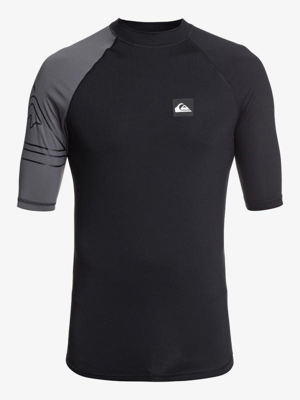 quiksilver, Active - Short Sleeve UPF 50 Rash Vest for Men, BLACK (kvj0) 0 Active - Short Sleeve UPF 50 Rash Vest for Men Black EQYWR03190 Quiksilver