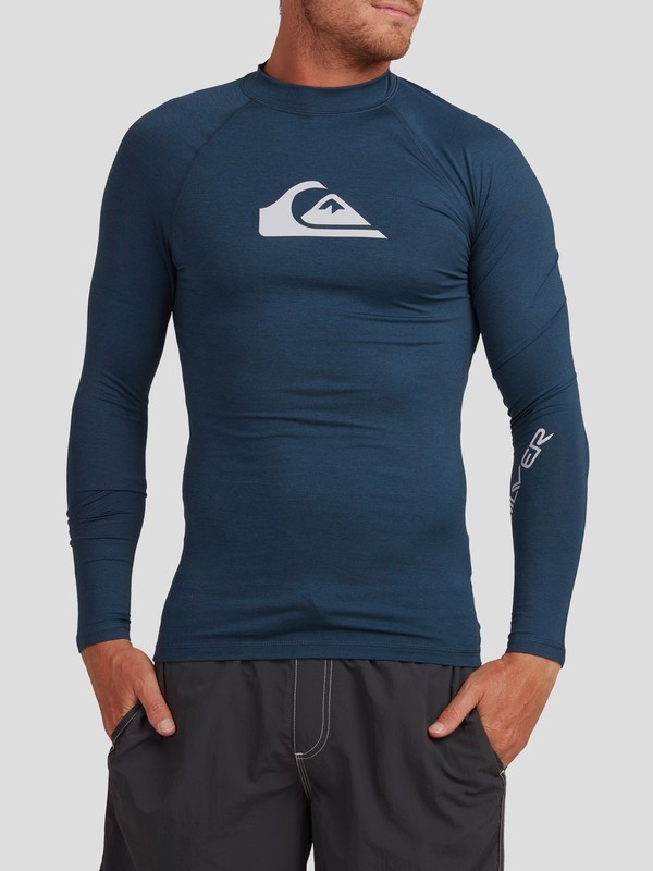 Mens All Time Long Sleeve UPF 50 Rash Vest Quiksilver