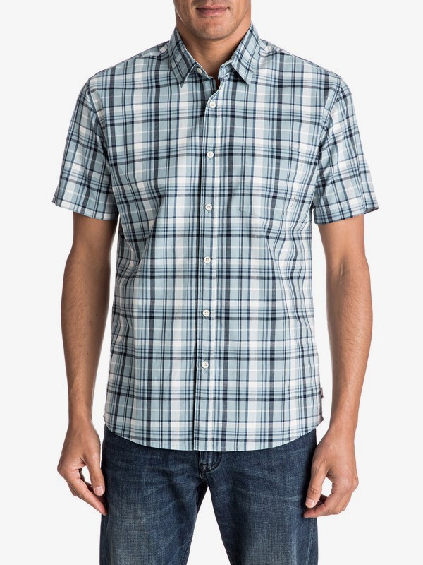 mens short sleeve check shirt