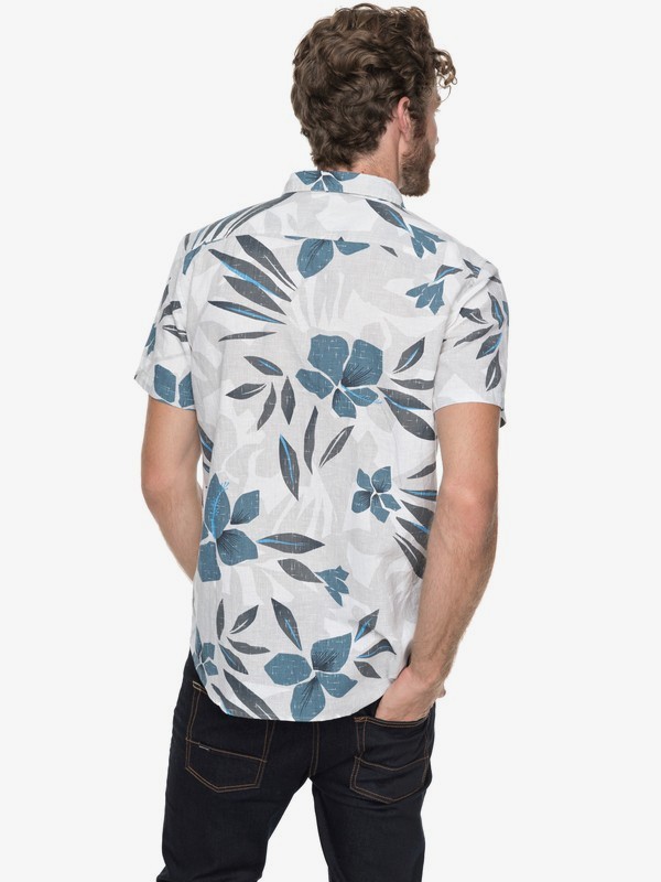 Quiksilver Mens Short Sleeve Linen Print Shirt