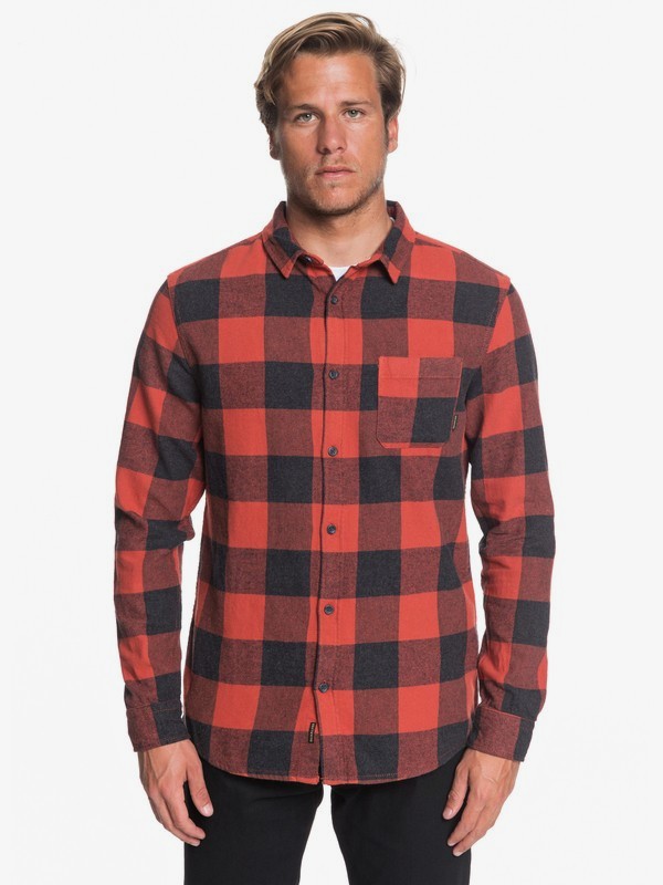 quiksilver, Motherfly Flannel - Camisa de manga larga para Hombre, BARN RED MOTHERFLY CHECK (rqj1) 0 Motherfly Flannel - Camisa de manga larga para Hombre Rojo EQYWT03728 Quiksilver