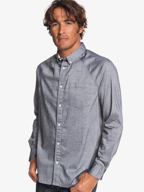 quiksilver, Agora - Long Sleeve Shirt for Men, STONE GREY (szp0) 0 Agora - Long Sleeve Shirt for Men Grey EQYWT03807 Quiksilver