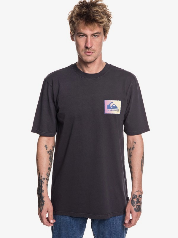 quiksilver, Original Classic Patch - Camiseta para Hombre, TARMAC (kta0) 0 Original Classic Patch - Camiseta para Hombre Negro EQYZT04983 Quiksilver