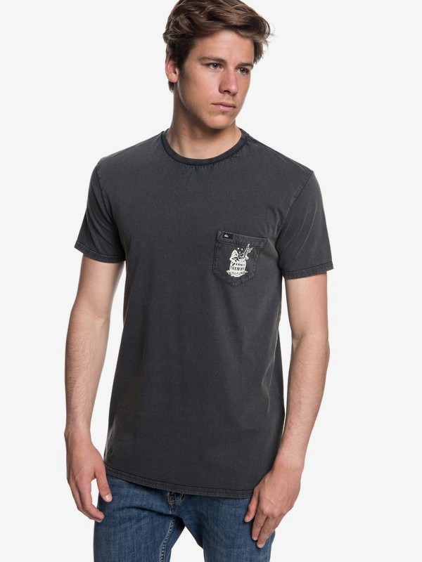 quiksilver, Gettin Barreled - T-shirt col rond pour Homme, BLACK (kvj0) 0 Gettin Barreled - T-shirt col rond pour Homme Noir EQYZT05001 Quiksilver