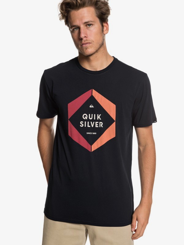 quiksilver, Hexa Logo - Camiseta para Hombre, BLACK (kvj0) 0 Hexa Logo - Camiseta para Hombre Negro EQYZT05260 Quiksilver