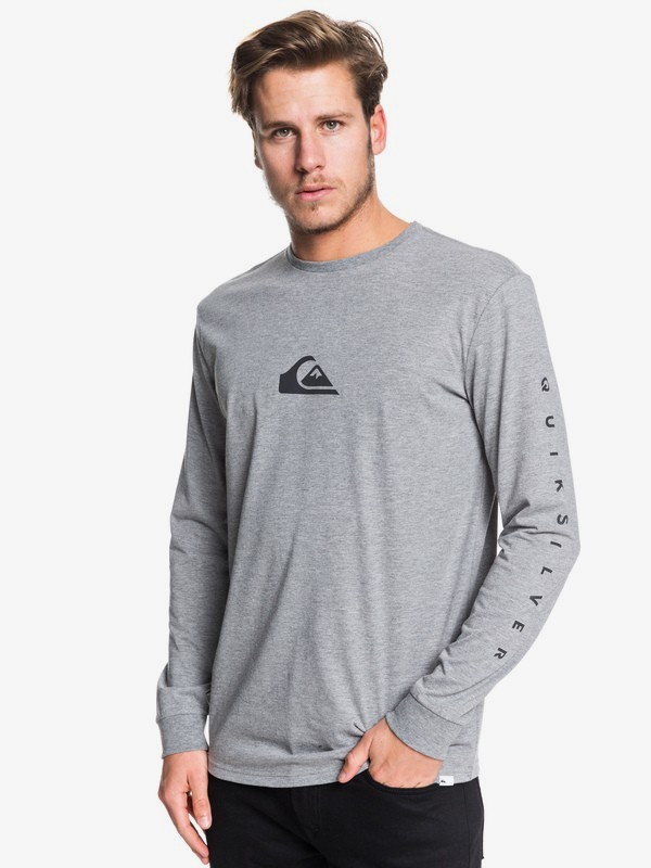quiksilver, Night Tract - Camiseta de Manga Larga para Hombre, MEDIUM GREY HEATHER (kpvh) 0 Night Tract - Camiseta de Manga Larga para Hombre Negro EQYZT05455 Quiksilver