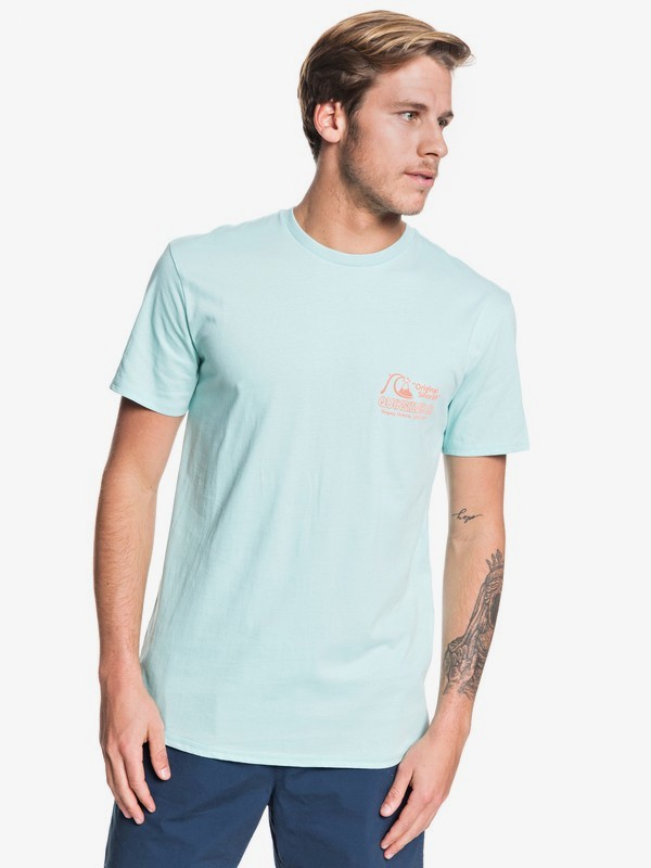 quiksilver, Daily Wax - Camiseta para Hombre, PASTEL TURQUOISE (bfq0) 0 Daily Wax - Camiseta para Hombre Azul EQYZT05477 Quiksilver