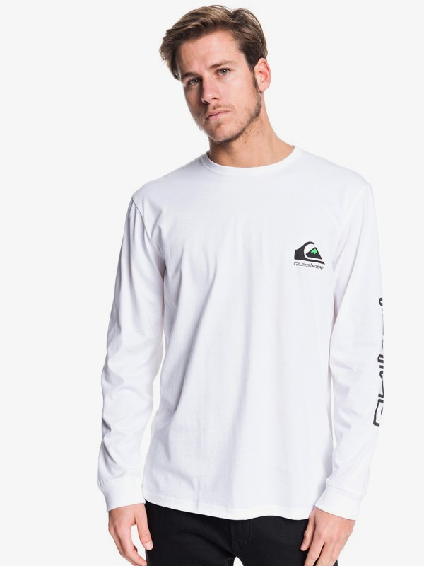 quiksilver, Omni Logo Classic - Camiseta de Manga Larga para Hombre, WHITE (wbb0) 0 Omni Logo Classic - Camiseta de Manga Larga para Hombre Blanco EQYZT05502 Quiksilver