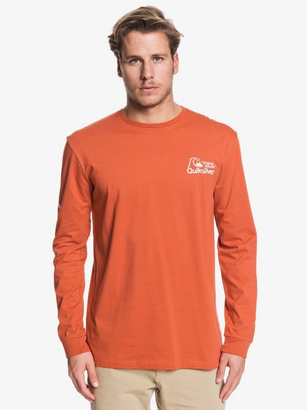 quiksilver, Bouncing Heart - Camiseta de Manga Larga para Hombre, BURNT BRICK (mpm0) 0 Bouncing Heart - Camiseta de Manga Larga para Hombre Rosa EQYZT05503 Quiksilver
