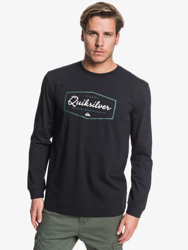 quiksilver, Inside Lines - Long Sleeve T-Shirt for Men, BLACK (kvj0) 0 Inside Lines - Long Sleeve T-Shirt for Men Black EQYZT05505 Quiksilver
