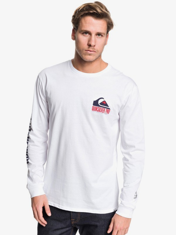quiksilver, Quik Pro France 2019 - Camiseta de Manga Larga para Hombre, WHITE (wbb0) 0 Quik Pro France 2019 - Camiseta de Manga Larga para Hombre Blanco EQYZT05540 Quiksilver