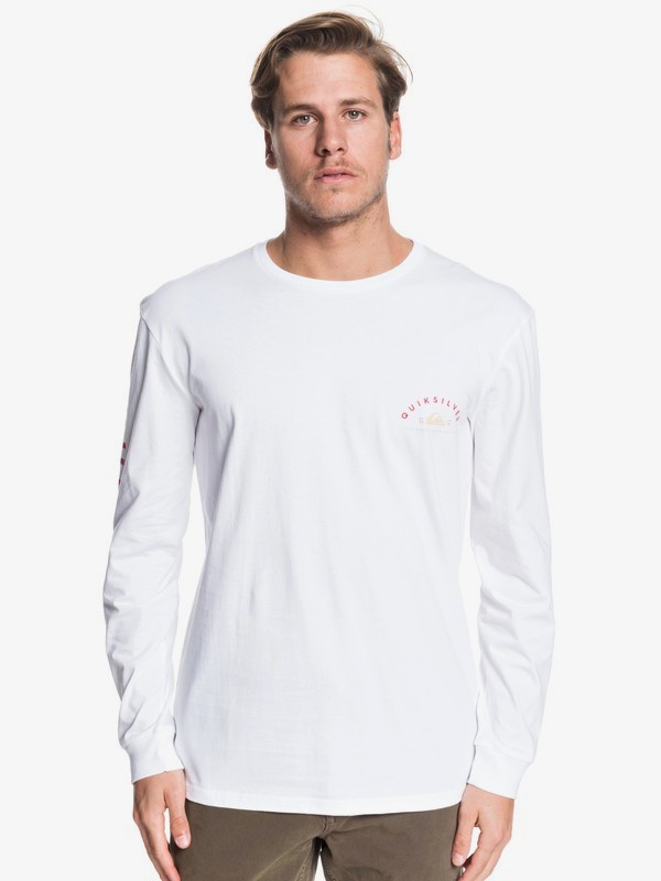 quiksilver, Dunescape - Camiseta de Manga Larga para Hombre, WHITE (wbb0) 0 Dunescape - Camiseta de Manga Larga para Hombre Blanco EQYZT05610 Quiksilver