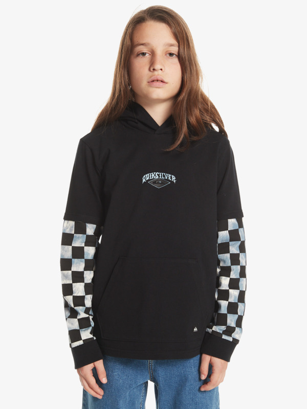 Checkers - Long Sleeve Hooded T-Shirt for Boys 8-16  UQBKT03052
