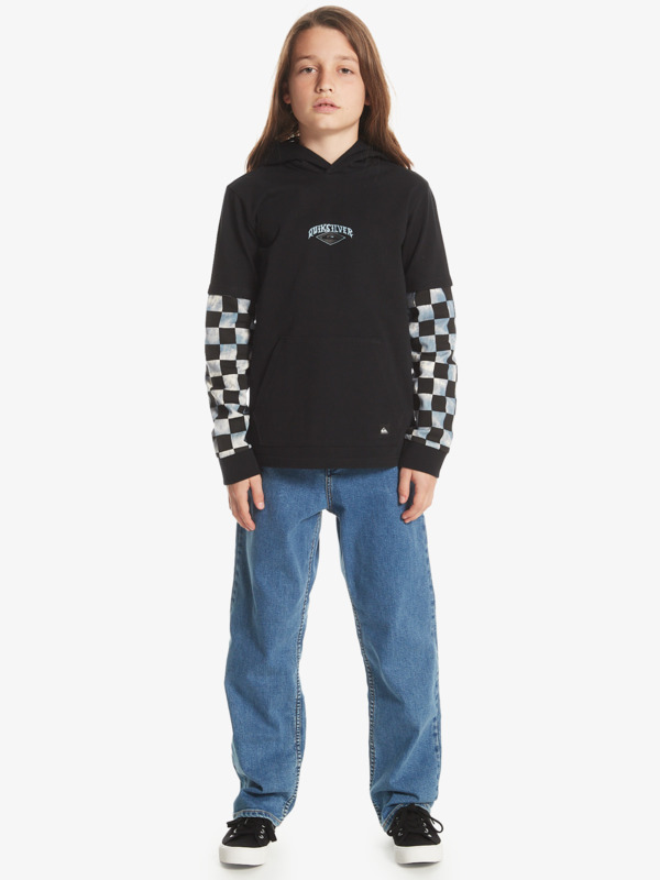 Checkers - Long Sleeve Hooded T-Shirt for Boys 8-16  UQBKT03052