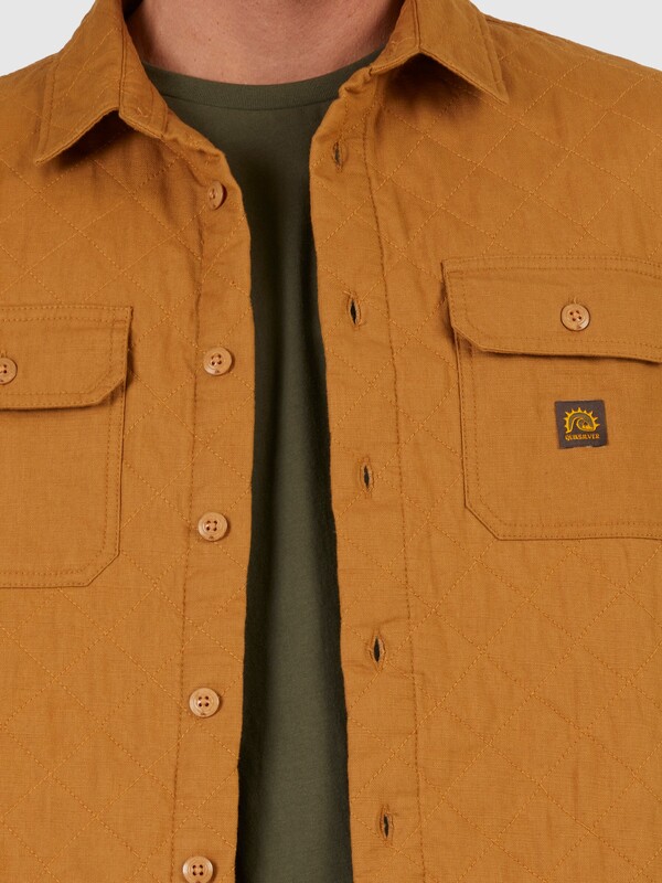 Ambient - Long Sleeve Quilted Overshirt for Men  UQYJK03030