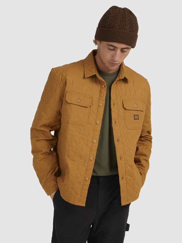 Ambient - Long Sleeve Quilted Overshirt for Men  UQYJK03030