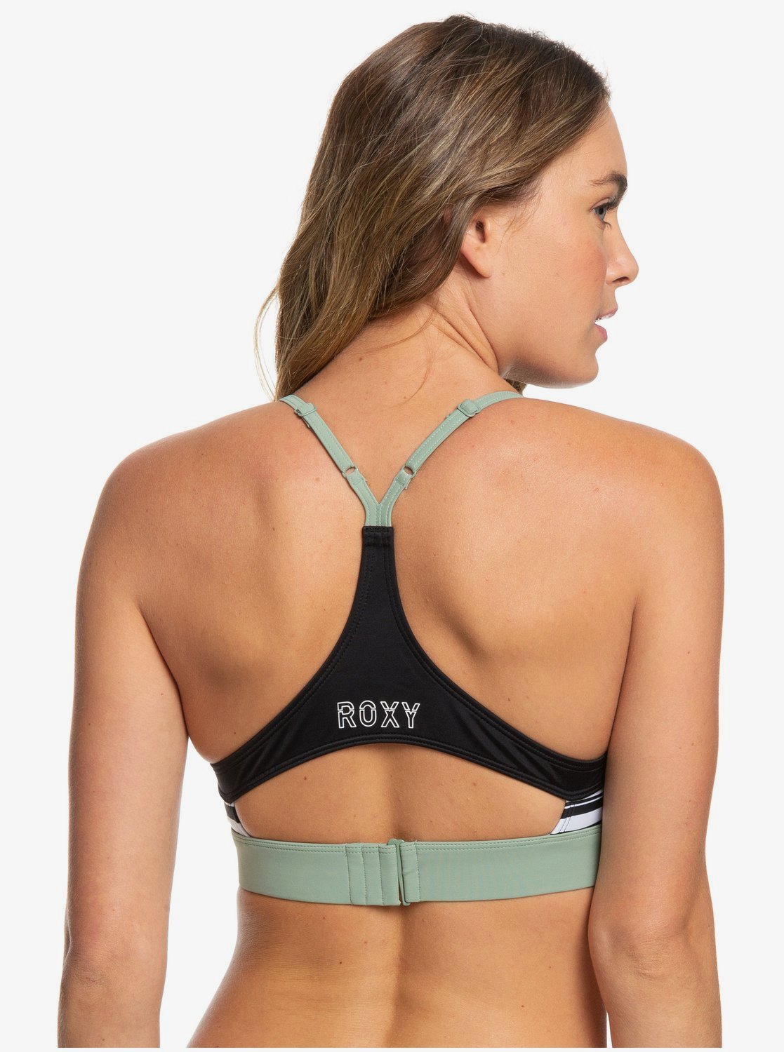 black sports bra swim top
