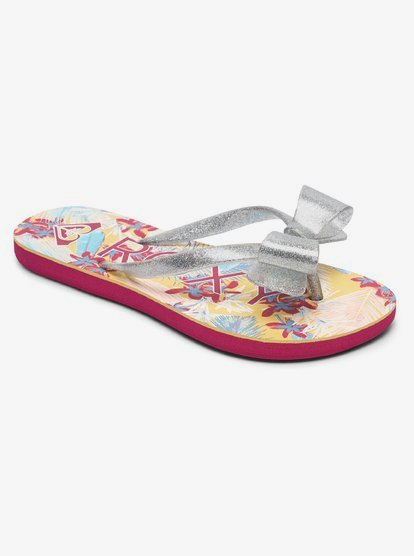 roxy silver flip flops