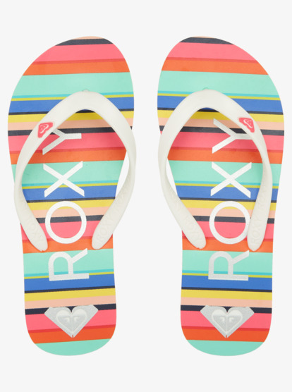 2 Girl's 4-16 Tahiti Flip-Flops White ARGL100279 Roxy