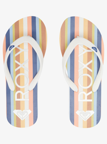 3 Girl's 4-16 Tahiti Flip-Flops White ARGL100279 Roxy