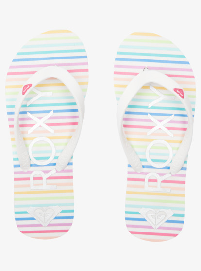 3 Girl's 4-16 Tahiti Flip-Flops White ARGL100279 Roxy