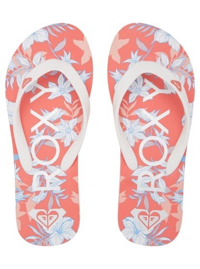 3 Girl's 4-16 Tahiti Flip-Flops Orange ARGL100279 Roxy