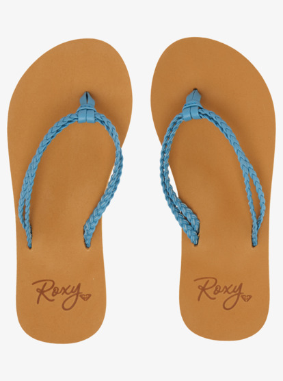 2 Girl's 4-16 Costas Flip-Flops Blue ARGL100280 Roxy