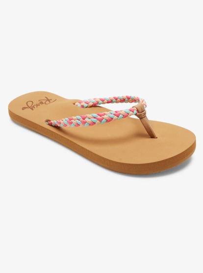 0 Girl's 4-16 Costas Flip-Flops Grey ARGL100280 Roxy