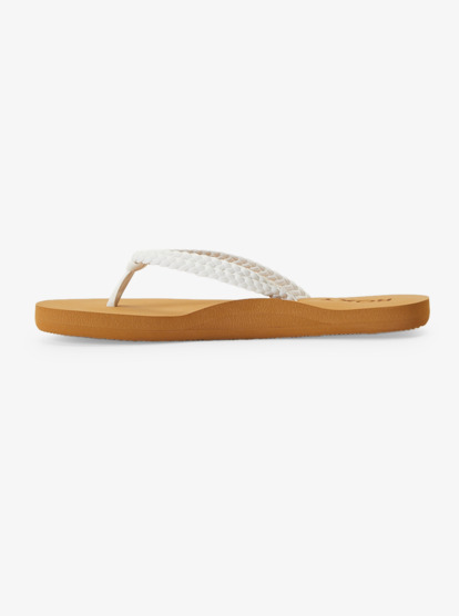 2 Girl's 4-16 Costas Flip-Flops White ARGL100280 Roxy