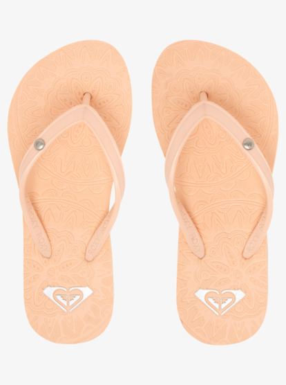 2 Girl's 4-16 Antilles Flip-Flops Orange ARGL100282 Roxy