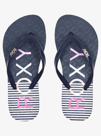 6 Girl's 4-16 Viva Stamp Sandals Black ARGL100283 Roxy