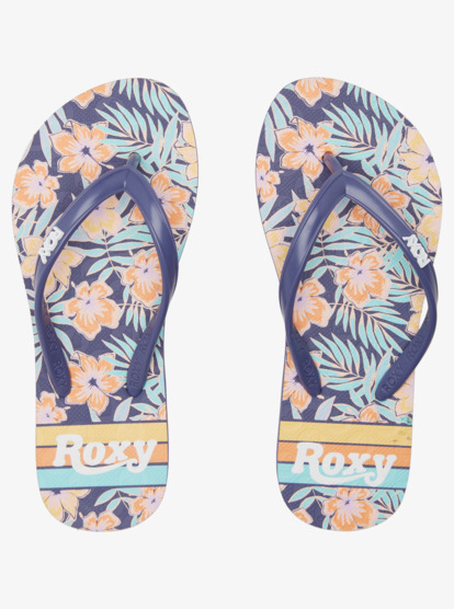 7 Girl's 4-16 Viva Stamp Sandals Blue ARGL100283 Roxy