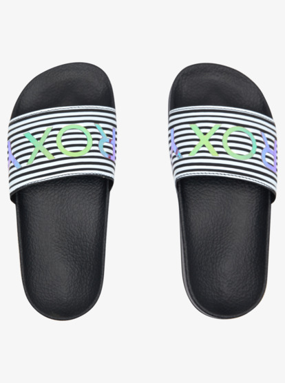3 Girls 8-16 Slippy Sandals Black ARGL100287 Roxy