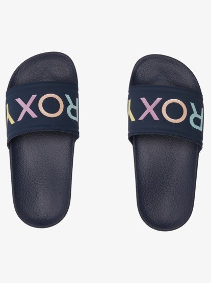 2 Girl's 4-16 Slippy Roxy Sandals Blue ARGL100287 Roxy