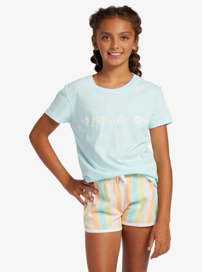 0 Girl's 4-16 Hibiscus Stripe T-Shirt Blue ARGZT03915 Roxy