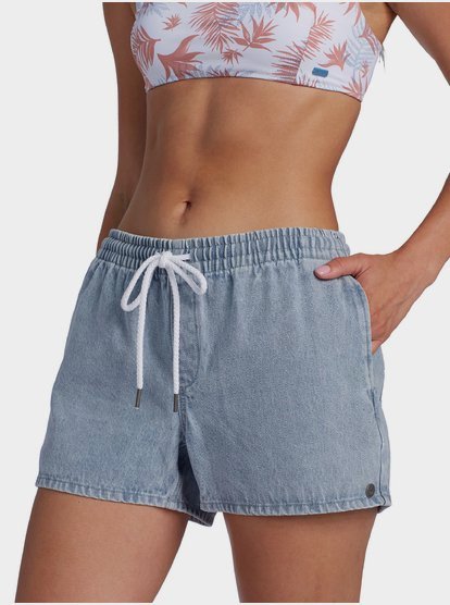 3 Jump In Leaves Denim Shorts Blue ARJDS03020 Roxy