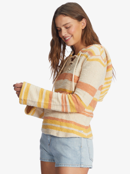 6 Surfing Sunshine Poncho Hoodie Beige ARJFT03911 Roxy