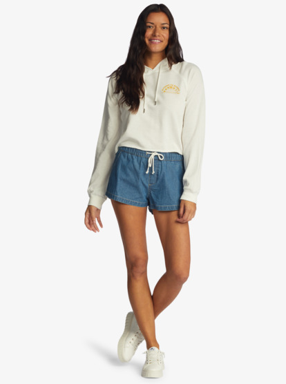 3 We Arrived Hooded Pullover White ARJFT04087 Roxy