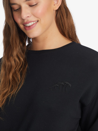 4 Surfing By Moonlight - Long Sleeve Lounge Top for Women Black ARJFT04117 Roxy