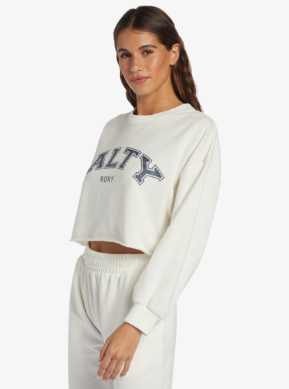 1 Morning Hike Crop D Crew Neck Sweatshirt White ARJFT04169 Roxy