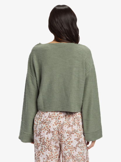 5 Made For You V-Neck Sweatshirt Green ARJFT04179 Roxy