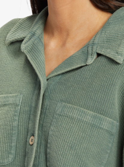 2 Off Duty Knit Shacket Overshirt Green ARJJK03069 Roxy