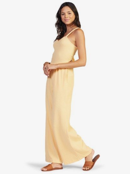3 Skyline Views Wide-Leg Ribbed Jumpsuit Orange ARJKD03212 Roxy