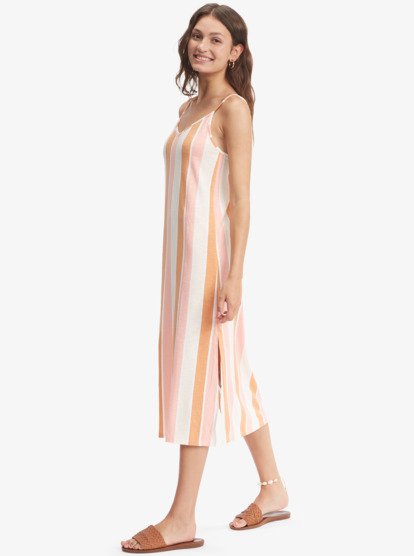 2 Promised Land Strappy Midi Dress Beige ARJKD03243 Roxy